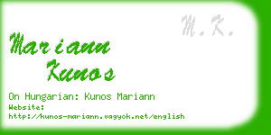 mariann kunos business card